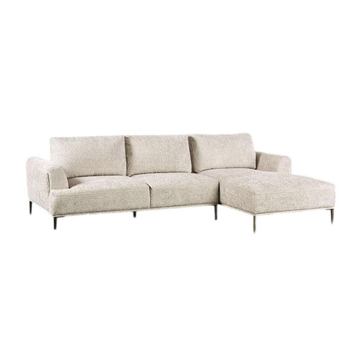 Batty L Shaped Sectional Chaise Sofa | Light Brown Chenille Adjustable