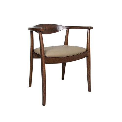 Niva Dining Side Chair Set of 2 | Modern Armchairs | Brown Rubberwood