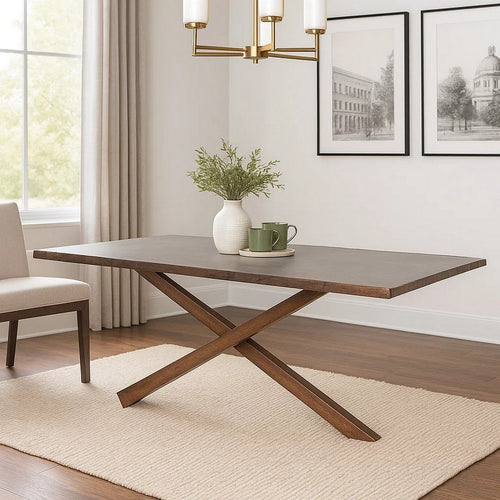 Vyva Dining Table | Triple Cut Live Edge | Walnut Brown Wood | 71"