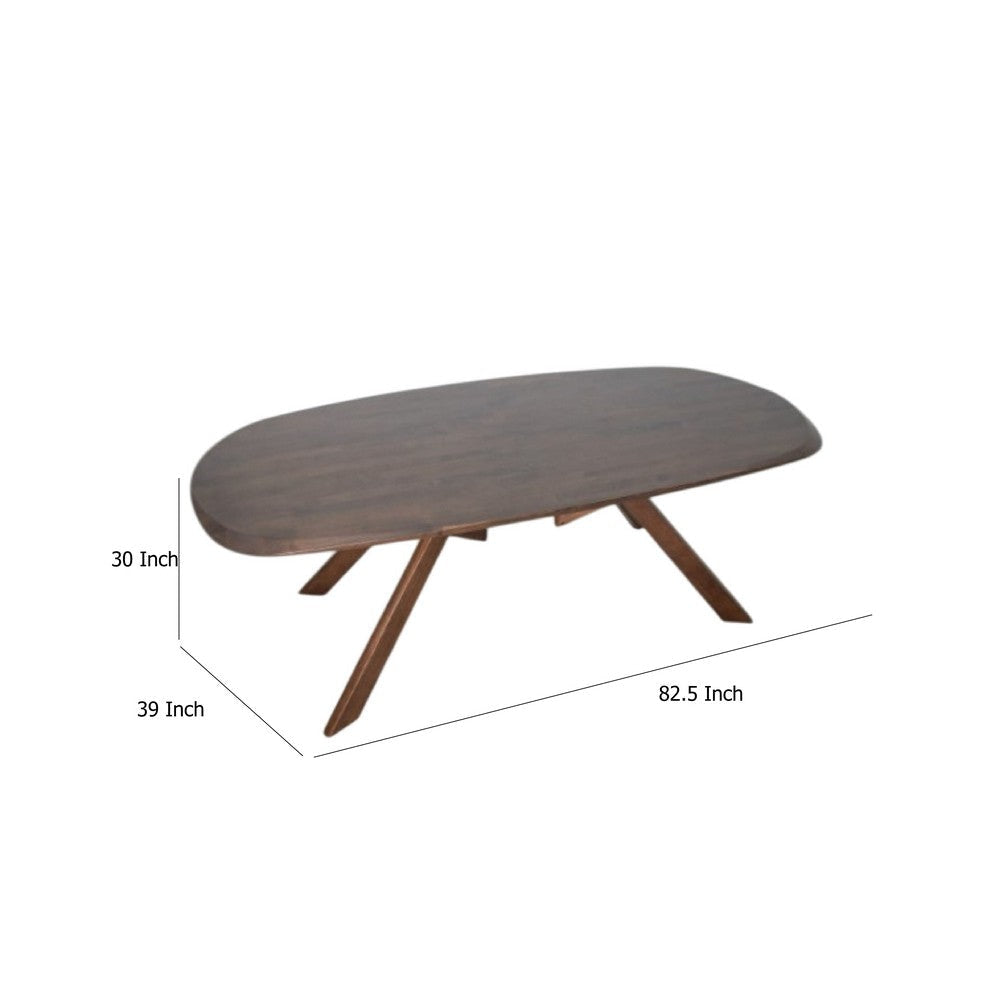 Ziva Dining Table | 3D Edges | Brown Full Solid Wood 83’’ Rectangular BM333714