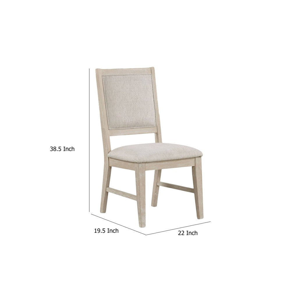 Rozie Dining Side Chair Set of 2 | Tapered Legs Light Oak Poplar Wood BM333718