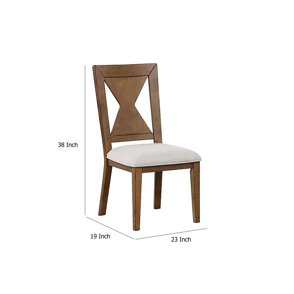 Zivy Dining Side Chair Set of 2 | Hourglass Back | Rustic Brown Wood BM333721