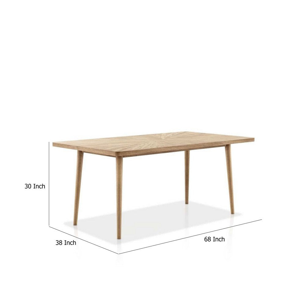 Lucas Dining Table | Rectangular Natural Brown | Solid Wood | 68’’ BM333726