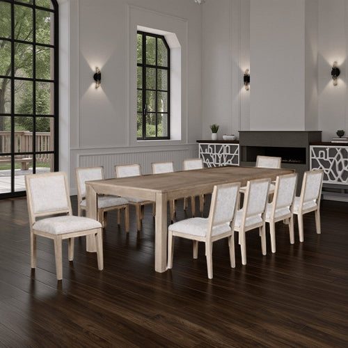Kizie Dining Table | 94-118" Extendable Top | Tawny Brown Rubberwood