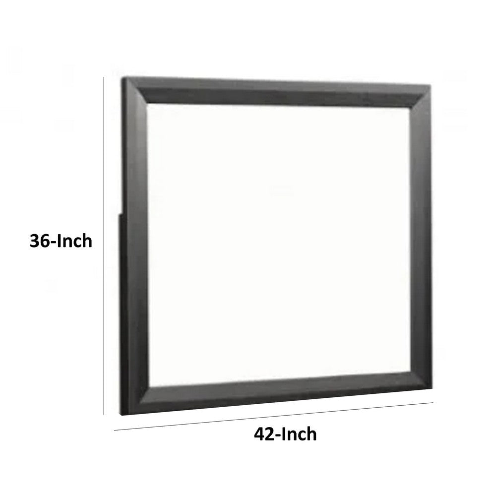 Kaira Dresser Mirror with Espresso Brown Solid Wood Frame | 36x42 BM333793