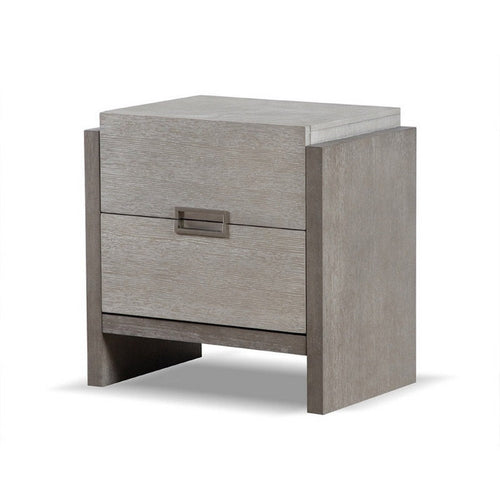 Rizvi Nightstand | 2 Drawers | Dustproof Cases | Gray Solid Wood 26"