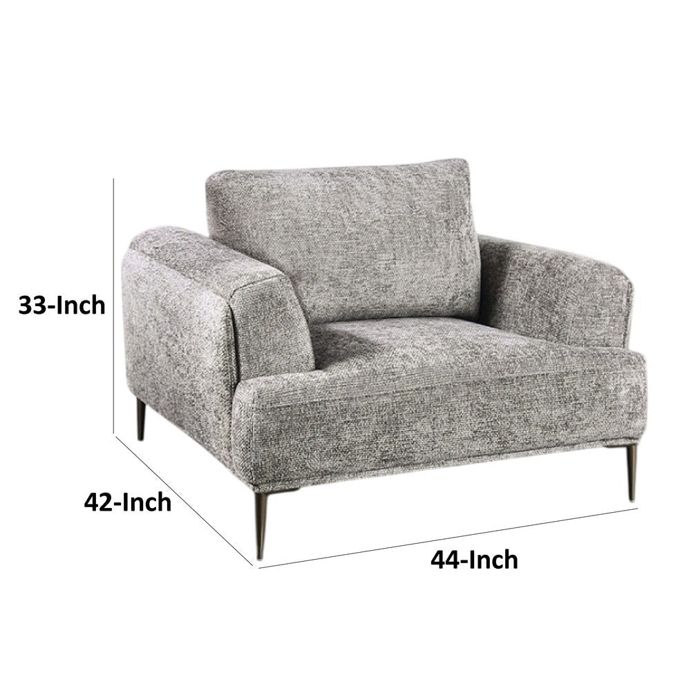 Batty Accent Club Chair | Gray Chenille | Adjustable Back Pillow BM333850