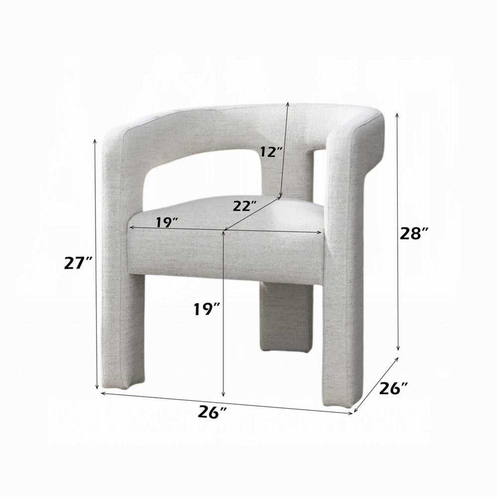 Side Dining Chair Set of 2 | Textured Off White Boucle | Curved Back BM333896