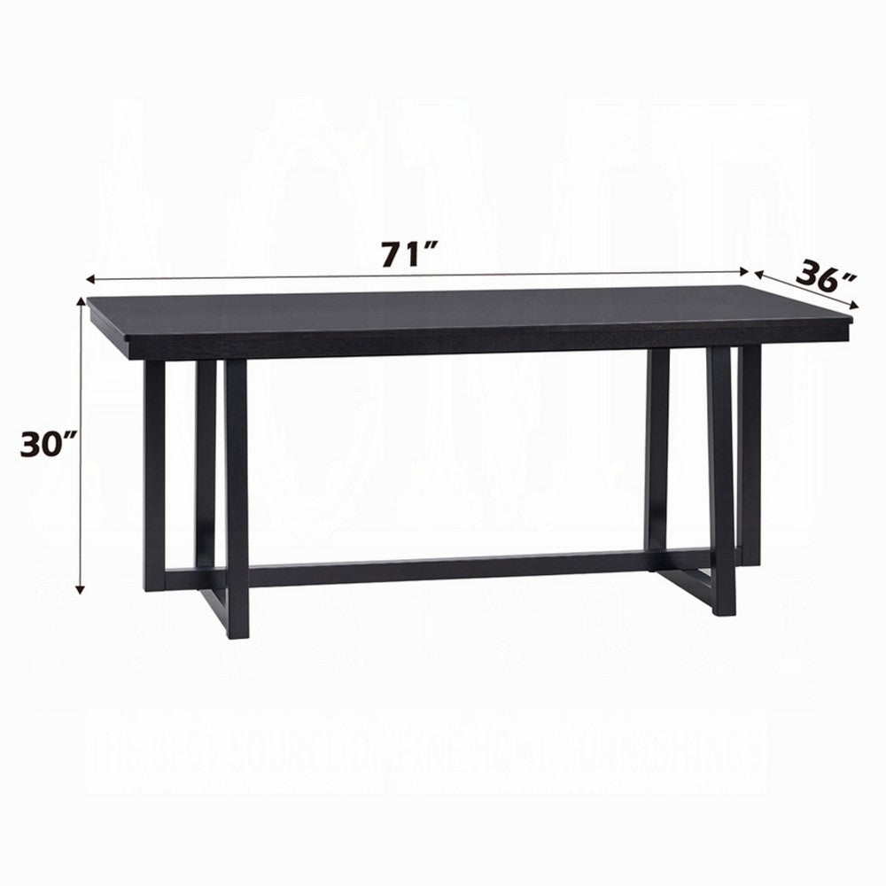 Jory Dining Table | 71" Rectangular Top | Trestle Legs | Modern Black