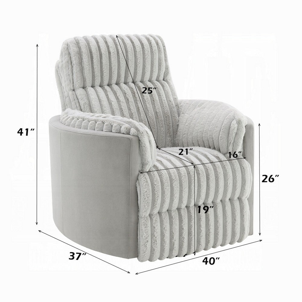 Watsy Manual Glider Recliner Swivel Chair | Modern Gray Corduroy BM333918