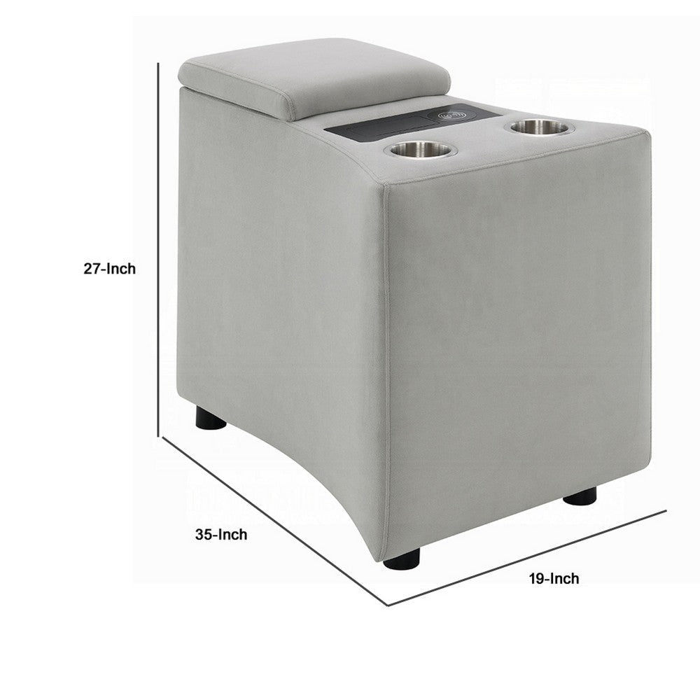 Watsy Console Table for Recliner w USB Cupholders Wireless Charging BM333919