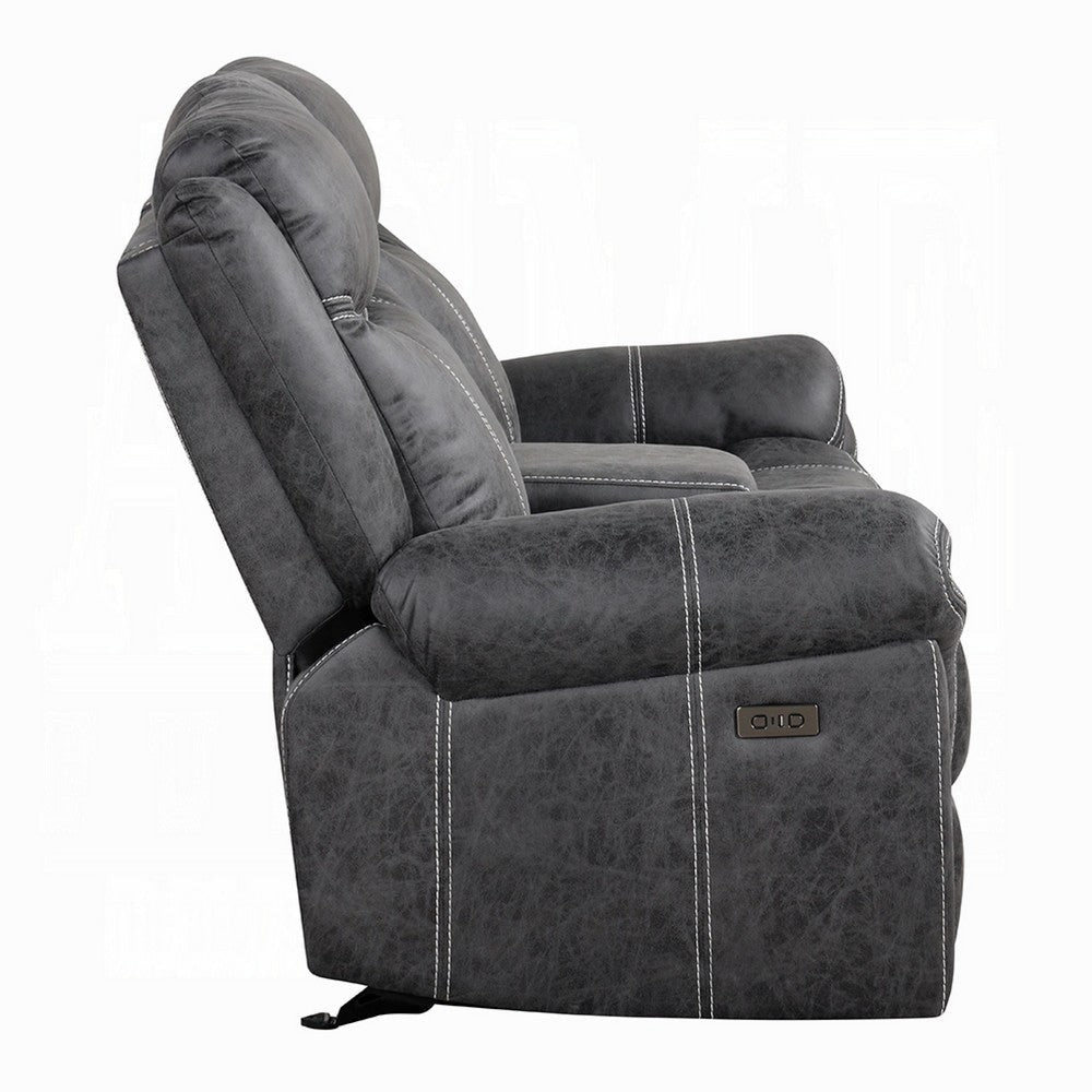 Hesy Power Motion Recliner Loveseat w Console | Dark Gray 75’’ BM333921
