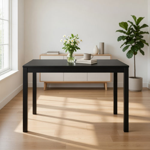 Frey Dining Table | 47" Rectangular Top | Scandinavian Black Wood