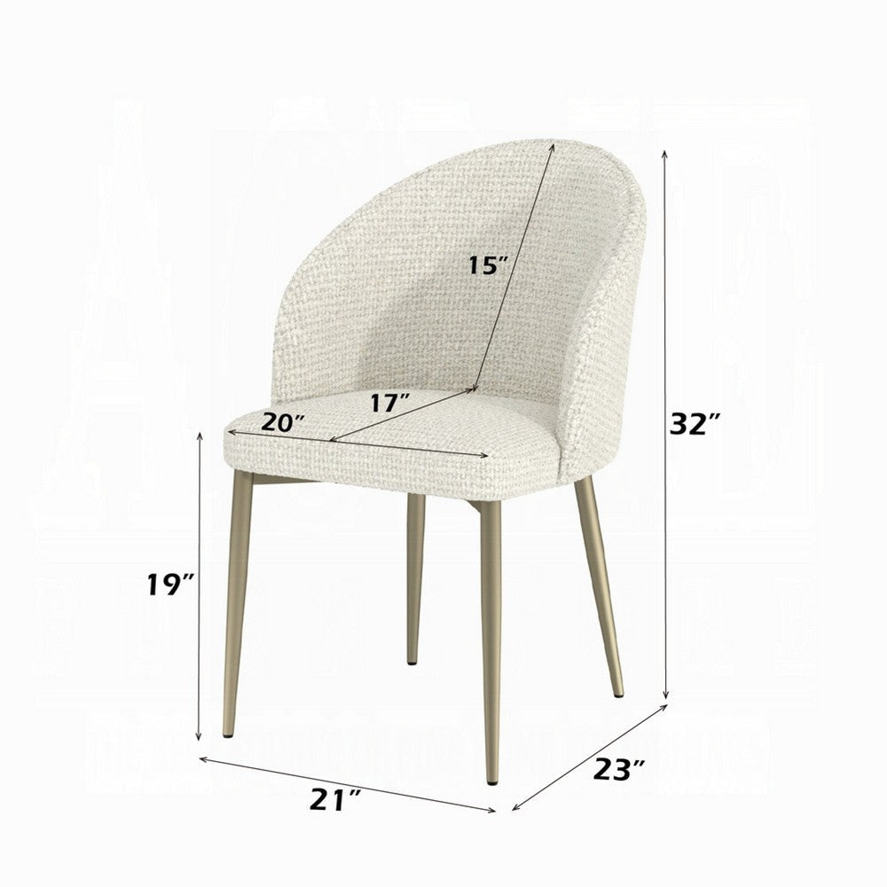 Geru Dining Side Chair Set of 2 | Curved Back | Contemporary White BM333947