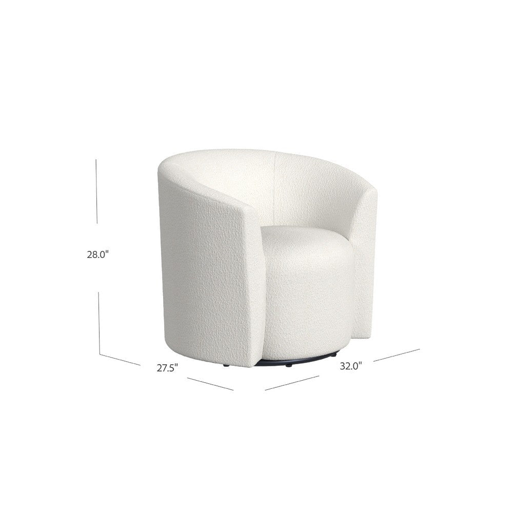 Accent Swivel Chair | Cream Boucle | Sloped Armrests | Barrel Back BM334078