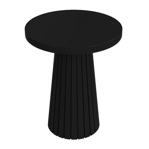 Waka Side Table | 18" | Black Mango Wood Top | Minimalistic Design