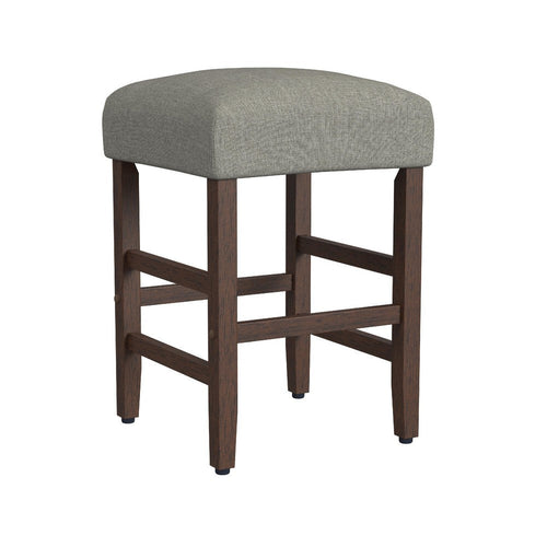 Mola Backless Counter Height Stool | Gray Polyester | Walnut Brown