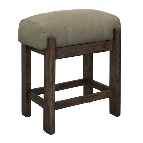 Eray 24" Counter Stool | Sage Green Seat Cushion | Teak Brown Wood