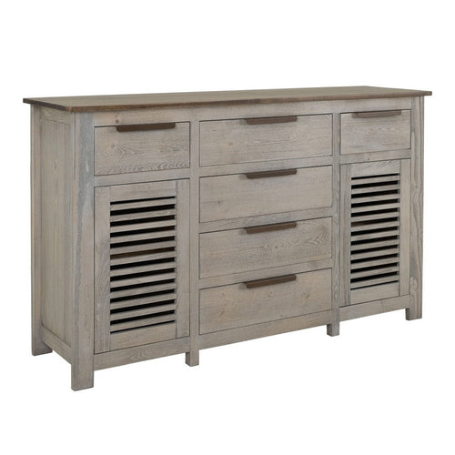 Boney Sideboard Buffet Console | 6 Drawers 2 Doors | Cream Brown 69"