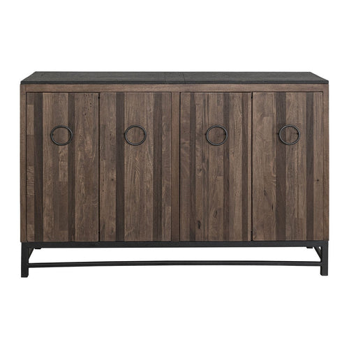 Kianu Sideboard Console Buffet | 4 Doors | Brown Plank Style | 59"