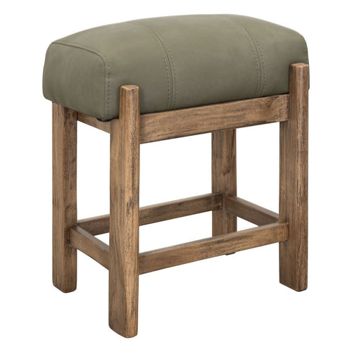 Eray Counter Stool | Almond | Barrel Brown | Olive Green Faux Leather