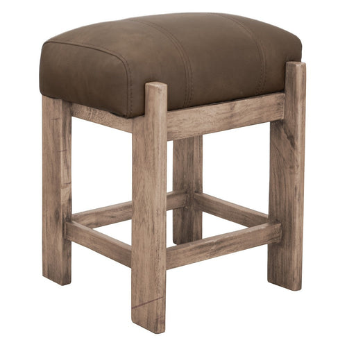 Eray Counter Height Stool | Dark Brown Faux Leather | Melina Wood 24"
