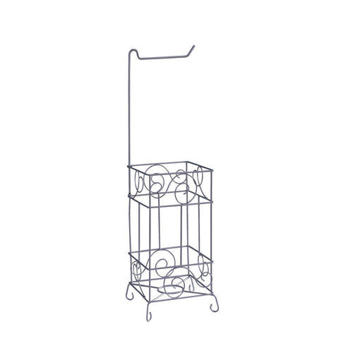 Zyp Toilet Paper Holder | 24" | Silver Scrolled Metal Design