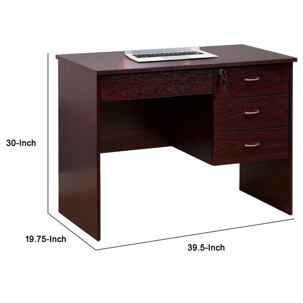 Sial Laptop Desk | 4 Drawers | 40’’ | Mahogany Brown Composite Board