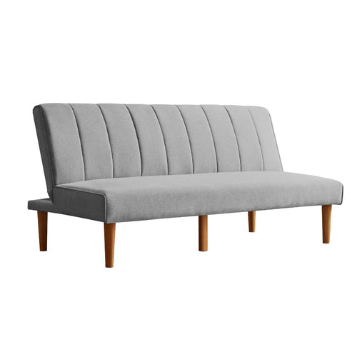 Ian Convertible Futon Sofa Bed | Adjustable Recliner Gray Woven Fabric