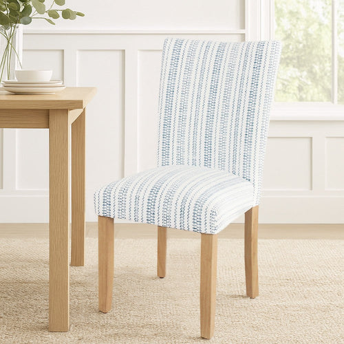 Jax Parsons Dining Chair Set of 2 | Blue and White Farmhouse Striped