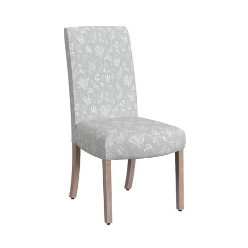 Jay Dining Chair Set of 2 | Light Gray Floral with Animal Motifs