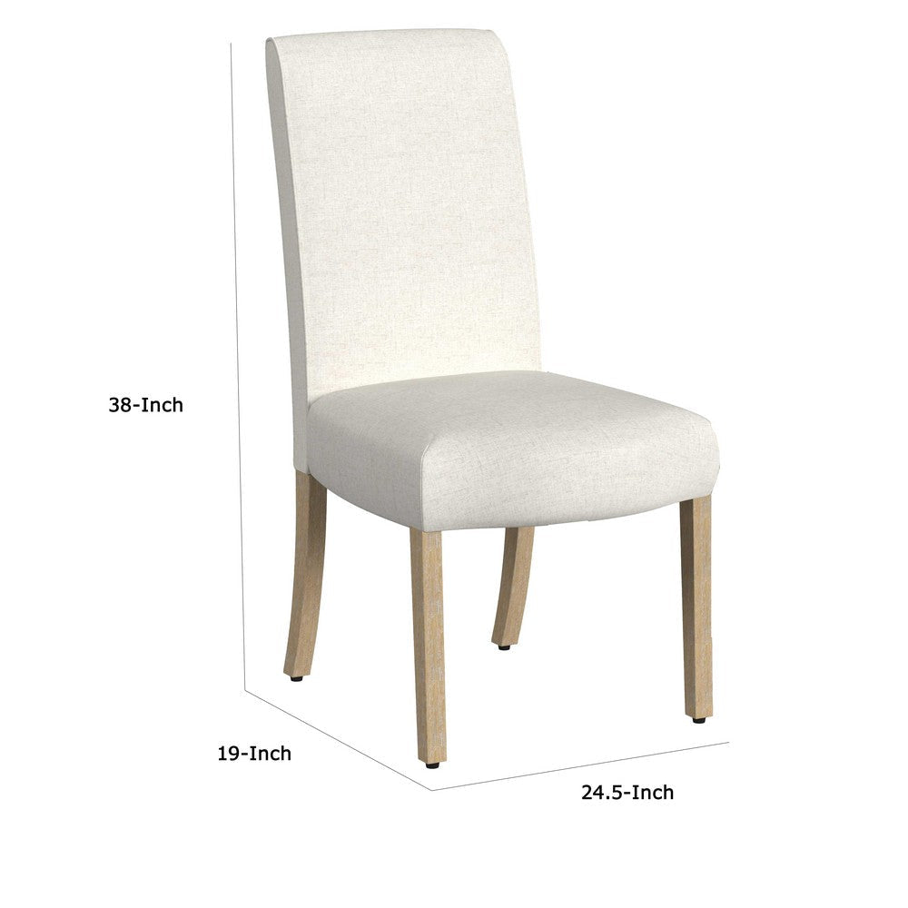 Jay Dining Chair Set of 2 | Scalloped Details | Cream White Woven