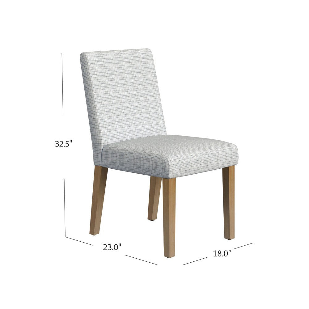 Kip Dining Chair | Honey Oak Wood | Cream Mini Grid Pattern Woven