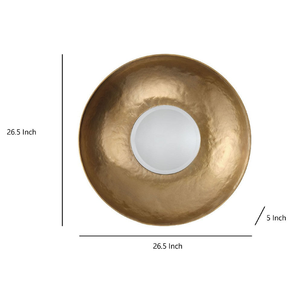 Rea Decorative Wall Mirror Sun Inspired 27’’ Round Burnish Gold Frame BM334549