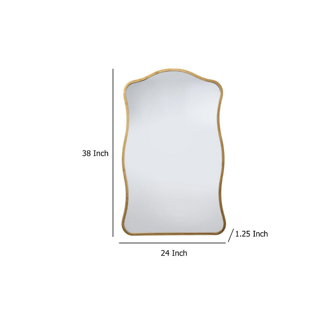 Ari Wall Mirror | 38’’ | Brass Metal Wavy Frame | Hand Forged Iron