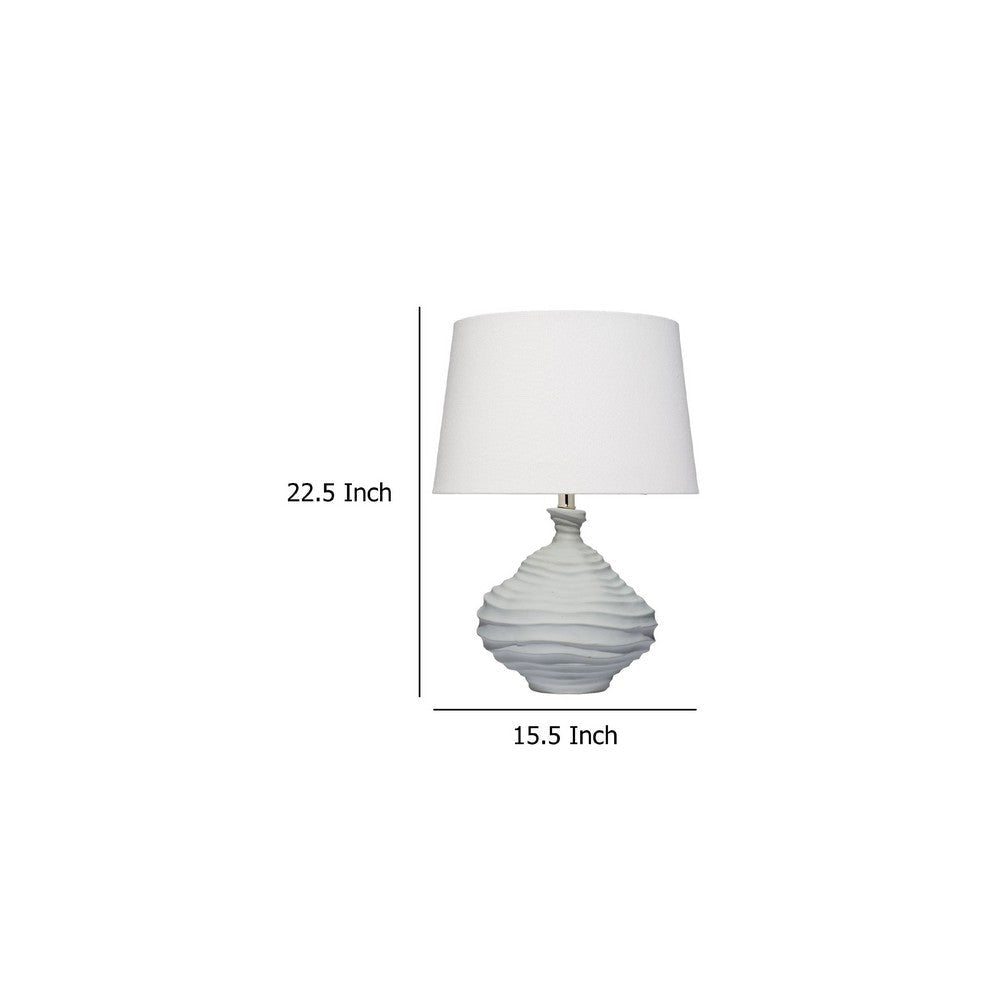 Ozy Accent Table Lamp | Linen Shade | Light Blue Turned Ceramic 23’’ BM334588