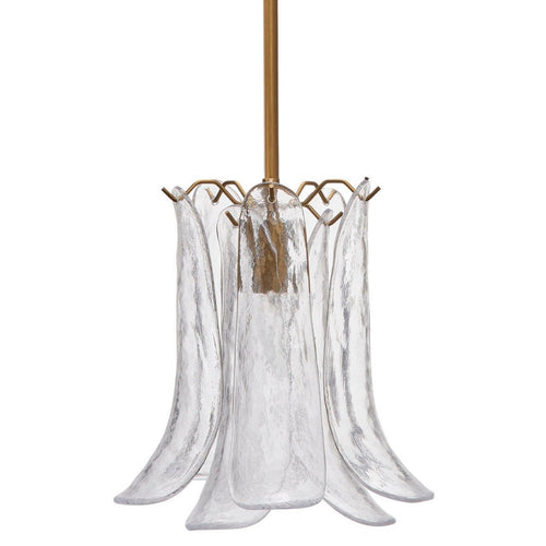 Kero Ceiling Lamp | Murano Style Clear Blown Glass Pendant | 12"
