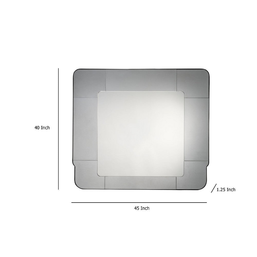 Fexo Wall Mirror | 45’’ Mercury Glass Silver Frame | Hand Forged Iron