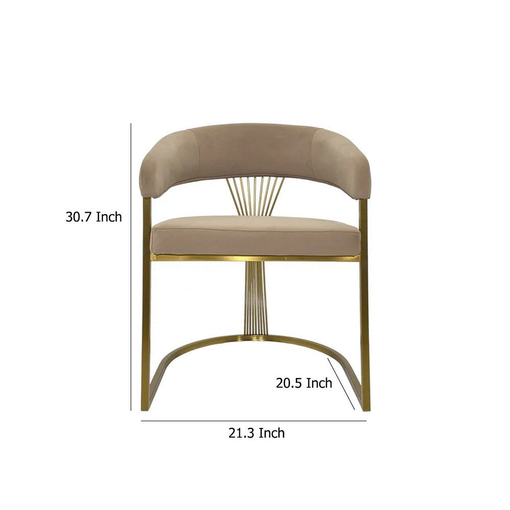 Yuki Dining Chair Curved Gray Velvet Backrest Silver Cantilever Base BM334640