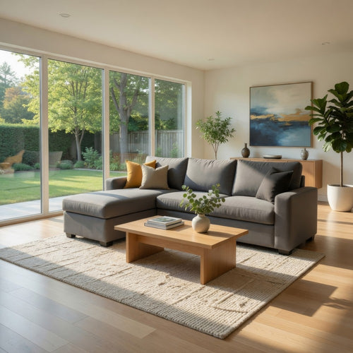 Nami Sleeper Sectional with Storage Chaise | Gray Flannel | 91"