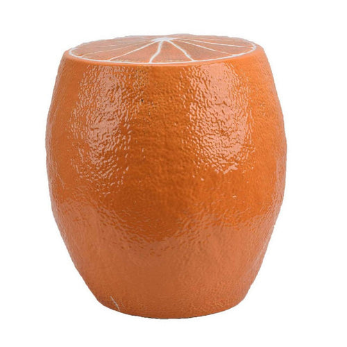 Accent Plant Stand | Orange Slice Themed Textured Design | 17" Top