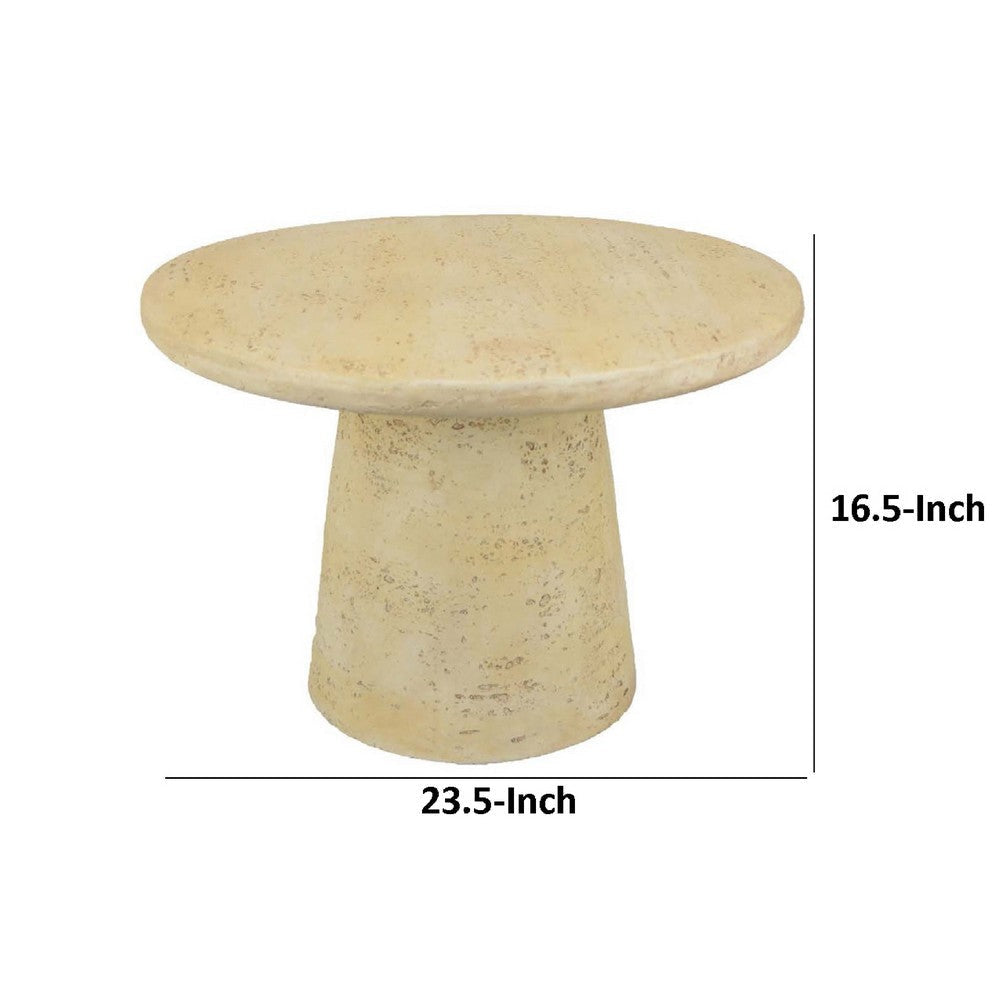 Keki Coffee Table | 24’’ Round | Tapered Off White Resin Body BM334921