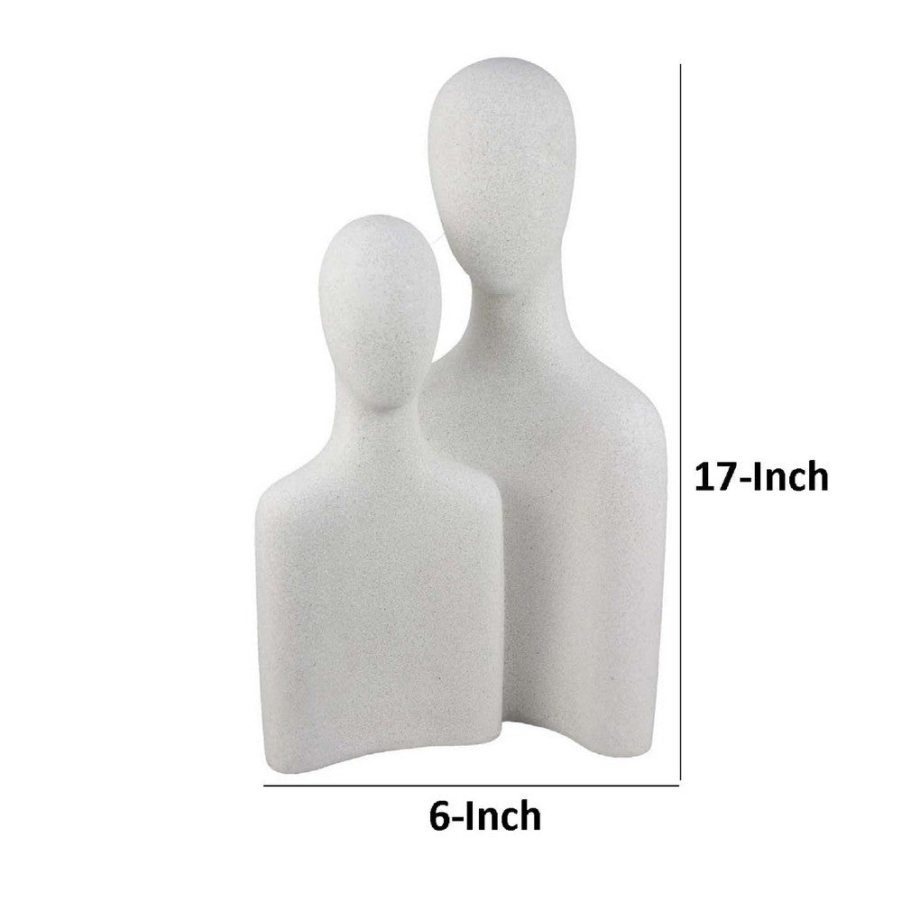 Nito Decorative Figurine | 2 Bust Silhouettes 17’’ White Resin Body