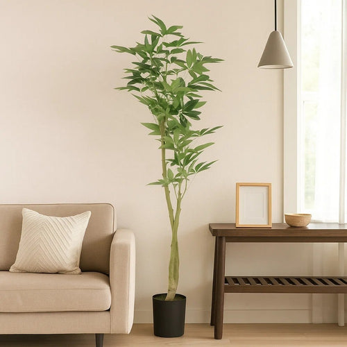 Leso Faux Macrocarpa Plant | Realistic Hand Shaped Green Leaves 63"