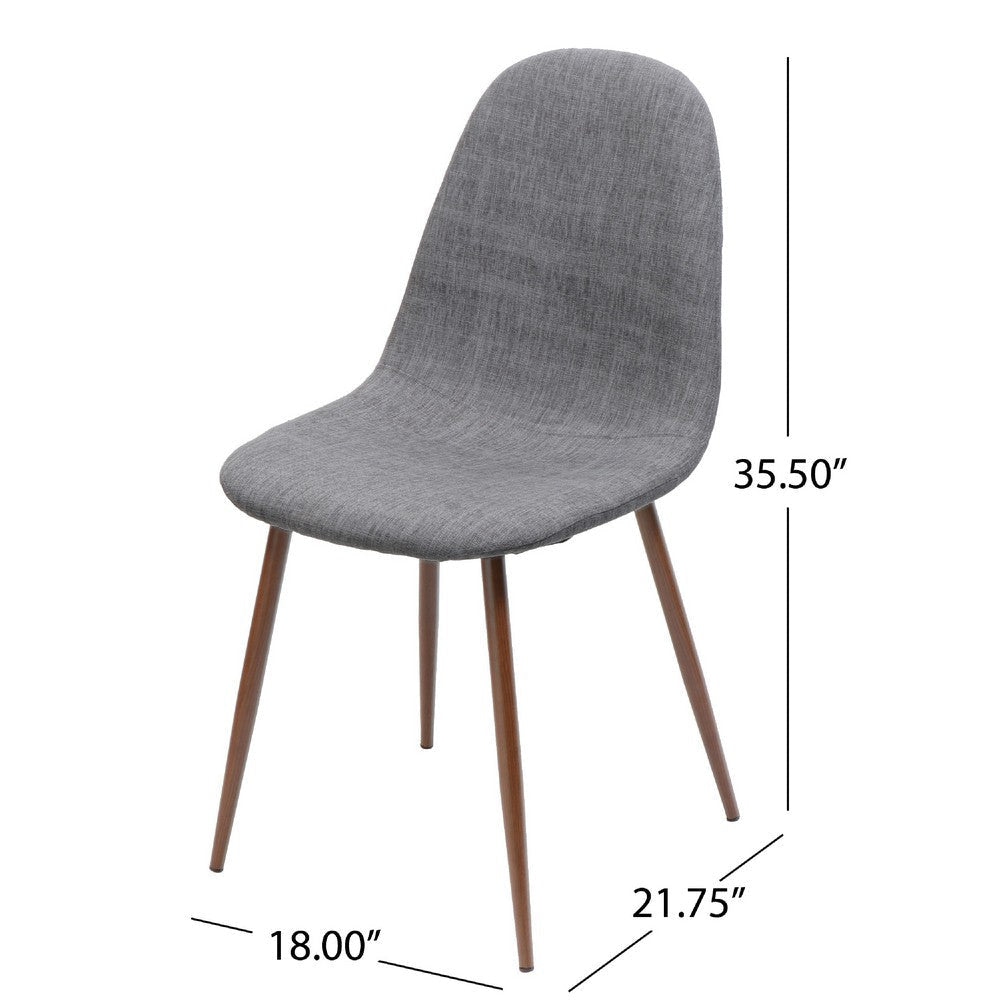 Reva Dining Side Chair Set of 2 | Dark Gray Cushions | Brown Iron BM335131