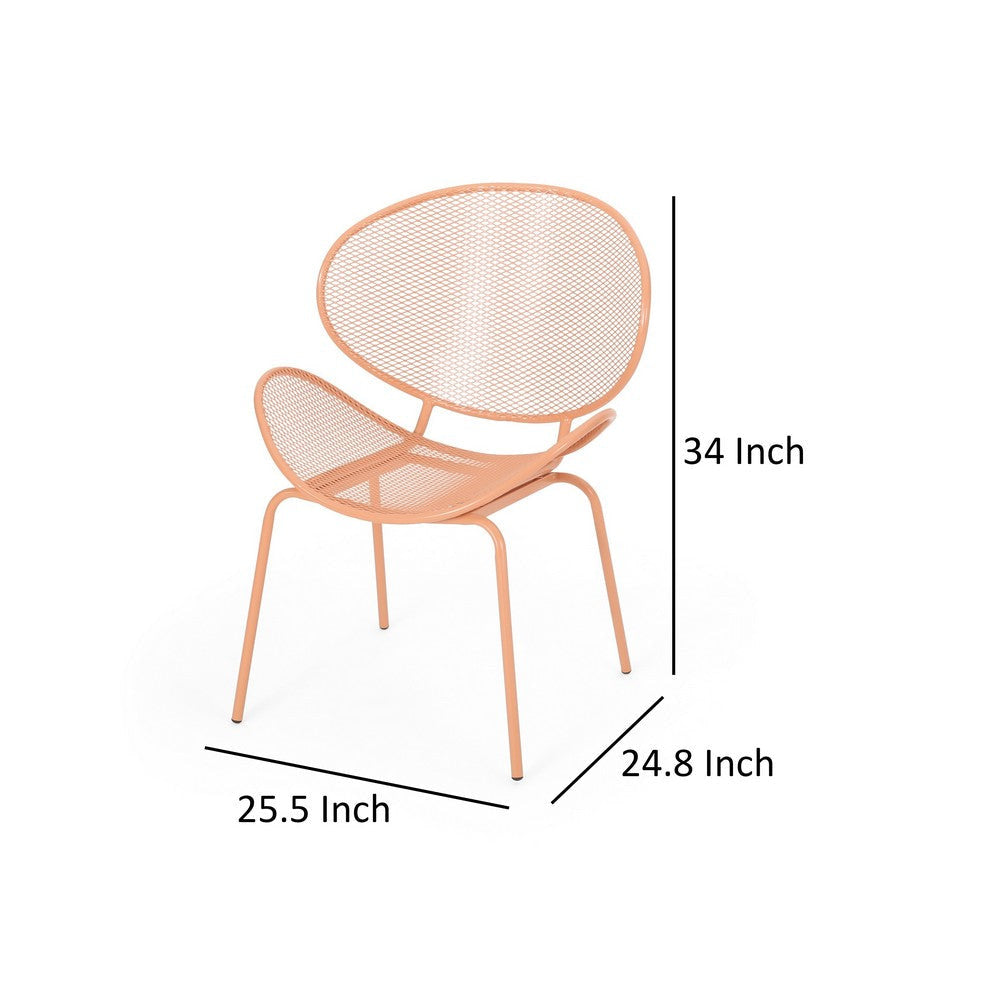 Elie Outdoor Chairs Set of 2 | Wing Mesh Curved Back | Orange Iron BM335156