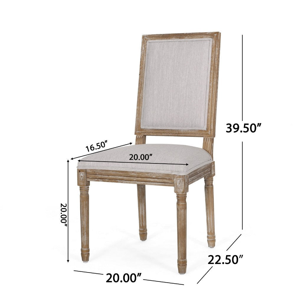 Ryma Dining Chair Set of 2 | Transitional Light Gray | Natural Brown BM335287