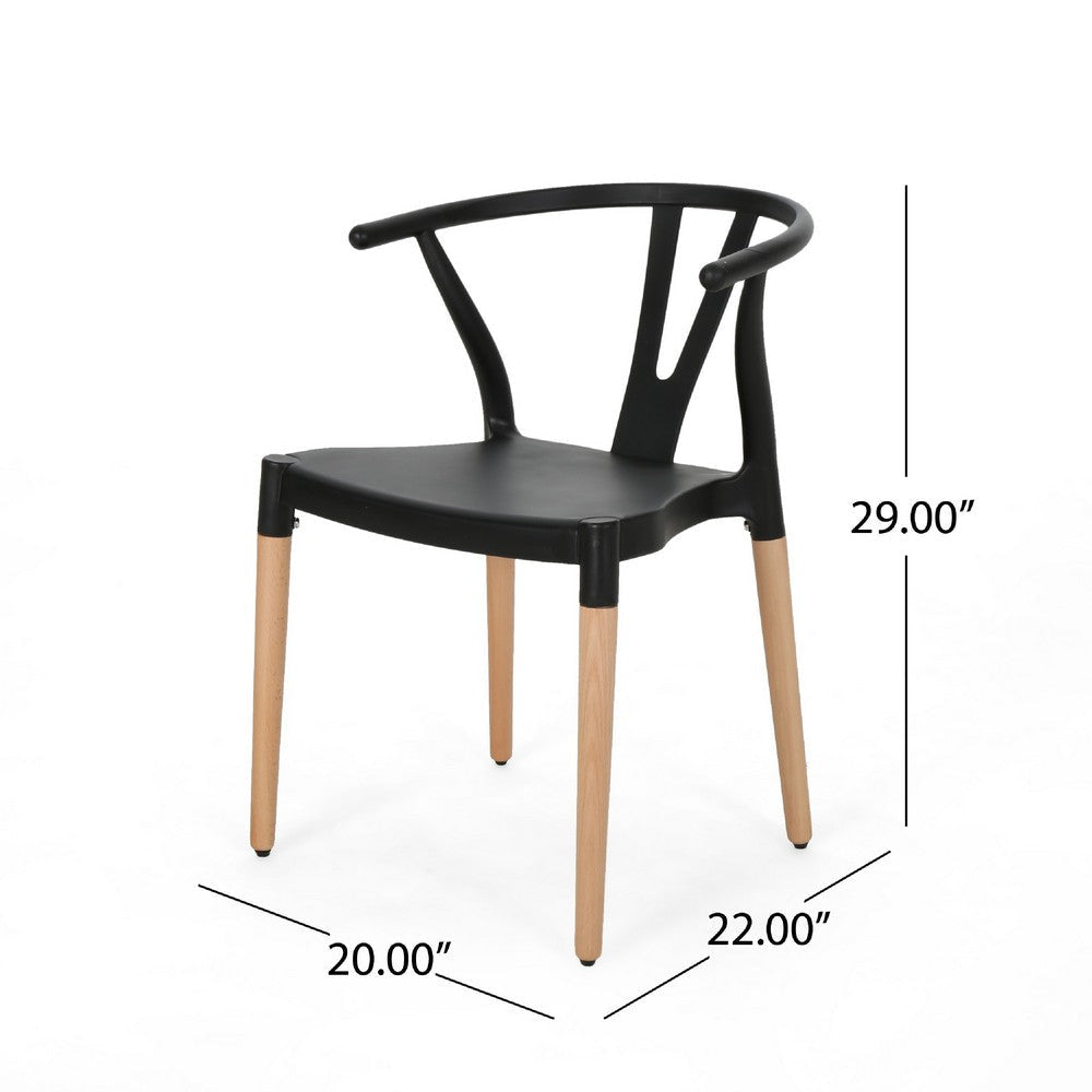 Dining Side Chair Set of 2 | Sculpted Design 29’’ Black Seat BM335337