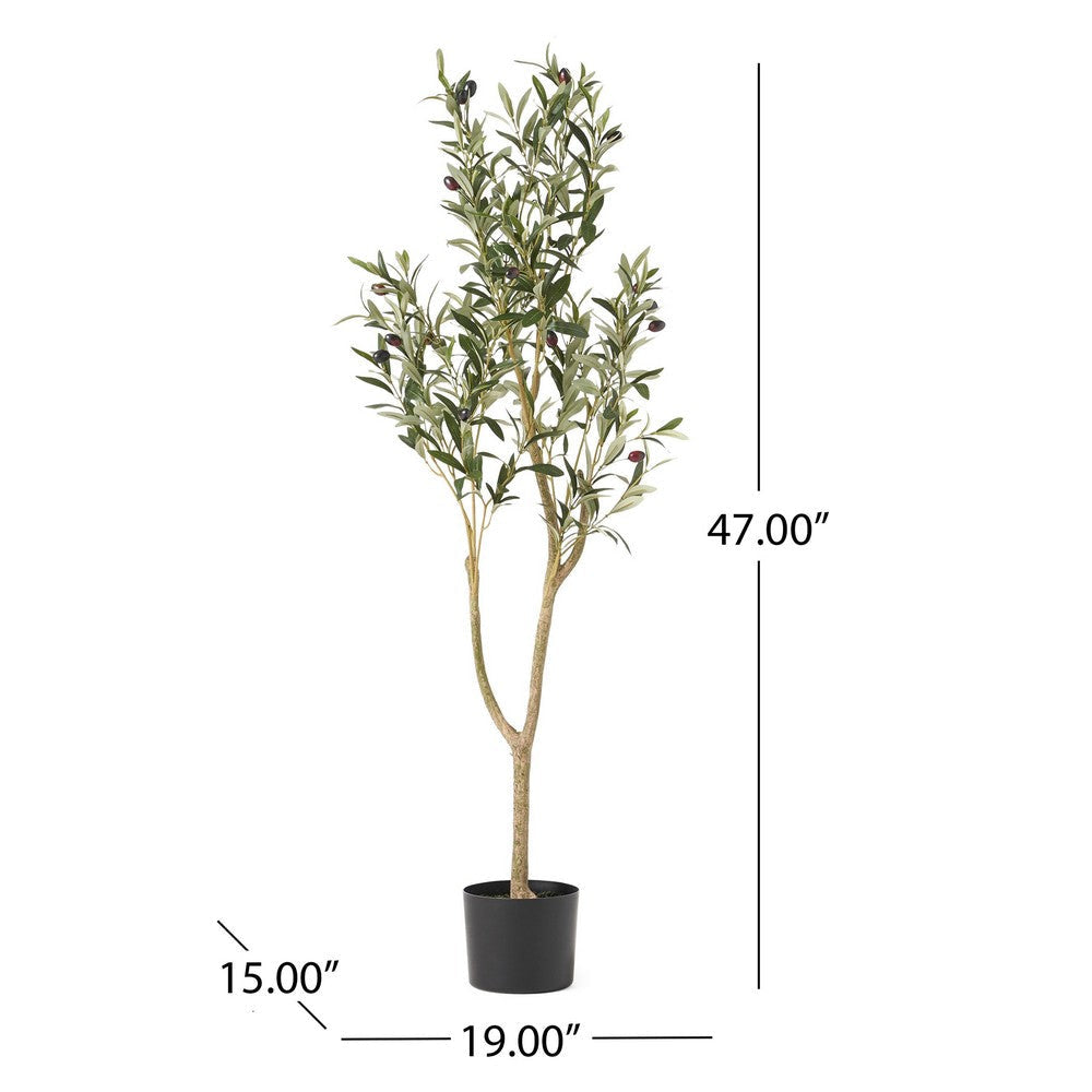 Vina Artificial Olive Tree Realistic Green Silk Leaves 47 Inch