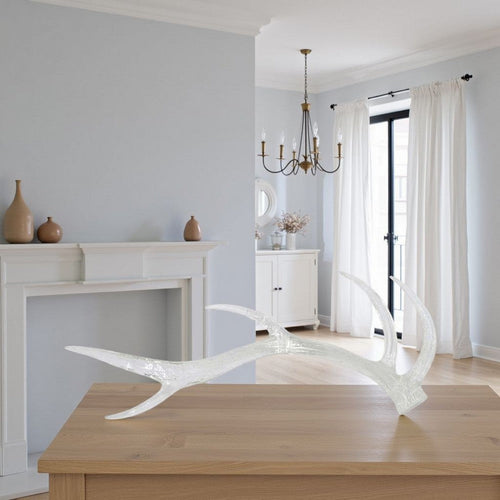 Decorative Antler Sculpture | Rustic Accent Rustic | 23" Clear Resin